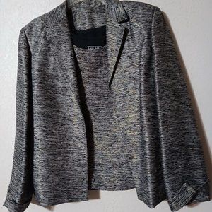 ANN MAY CLASSY SHARP WOMAN'S  JACKET WITH MATCHING SHELL  BLACK, GRAY WITH GOLD